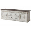 Bighome - ANTIK TV stolík 180×50×60 cm, mango/akácia, bielený voskovaný
