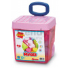 Stavebnica v dóze na kolieskach Maxi Pink Abrick Écoiffier veľké ružové kocky 40 kusov od 12 mes