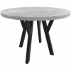 MEBLINE Okrúhly stôl ENZO 100cm, rozkladací do 200cm betón svetlý čierne nohy