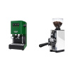 Gaggia Classic E24 BC, green + Eureka Mignon Libra 65 All Purpose, CR white