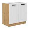 Spodná skrinka, biela/dub artisan, LULA 80 D 2F BB