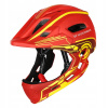 Detská cyklistická prilba Wozinsky full face červená S 52-56 cm so svetlom