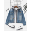Detská bunda - Shein džínsová bunda 164 (D25O004 bunda džínsová mikina kapucňa Shein 164)