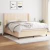vidaXL Posteľný rám boxspring s matracom krémový 180x200 cm látka - Krémová - 176620-110804