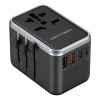 Adapter podróżny uniwersalny 65W Vention FJFB0 GaN 2xUSB-C 2xUSB-A (czarny) 46916
