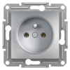 Asfora - Zásuvka 2P+PE 250V 16A, aluminium, EPH2800161 (Schneider Electric, Asfora, aluminium)