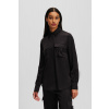 KOŠEĽA KARL LAGERFELD SATIN CARGO SHIRT BLACK
