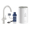 Grohe Red - Drezová batéria Duo s ohrevom vody a filtráciou, zásobník M, supersteel 30083DC1