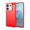 Gumený kryt Brushed Carbon na Xiaomi Redmi Note 13 Pro - Červená