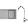 FRANKE SETT104Š tectonitový drez 780x500 mm S2D 611-78 šedá+batéria FP 9000.031 Chróm FRA 143.0675.727