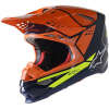 ALPINESTARS prilba SUPERTECH S-M8 FACTORY, 2023, tmavá modrá/oranžová/žltá fluo lesklá, veľ. XL