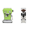 Ascaso Dream ONE, Fresh Pistachio + Eureka Mignon XL, CR chrome