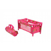 Teddies Postieľka pre bábiky kov/plast rozkladacia v látkovej taške 27x14x10cm