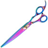 Geib Silver Rainbow Kiss Curved Scissors - kvalitné zakrivené nožnice s mikrorezom a dúhovou úpravou - 8,5
