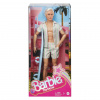 Bábika Barbie filmový Ken nosí pastelový pruhovaný plážový set