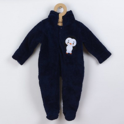 NEW BABY Zimná detská kombinéza New Baby Penguin tmavo modrá - 62