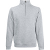 Fruit of the Loom Mikina Classic Zip-Neck Sweat s 1/4 zipem COT16211461002-heather gre M Melír šedá