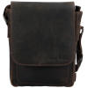 Pánska kožená crossbody taška tmavohnedá - Greenwood Nash hnedá