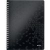 LEITZ WOW A4 s krúžkovým chrbtom, linajkový, čierny