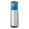 b.box Termoska na pitie so slamkou 500 ml - modrá/sivá