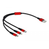 DeLOCK 85891 kábel USB 0,3 m 2.0 USB A USB C/Micro-USB B/Lightning čierny, (dl85891)