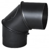 Koleno dymové hrubostenné 1,5 / 130 mm s otvorom, čierne