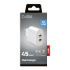 SBS SBS - Cestovný adaptér 2x USB-C, 45 W, PD, biela, biela TETR2CPD45W