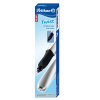 Pelikan Twist - guličkové atramentové pero L+R - vymazateľný modrý atrament - vo farbe strieborná / čierna