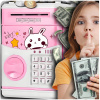 Elektronické prasiatko Rabbit Like ATM Bezpečné, ružové, darček pre dievčatko (PRASIATKA BEZPEČNÁ ATM Banka Veľké elektronické prasiatka pre deti)