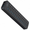 Hub Orico CT2U3-13AB 13x USB-A 3.0 s vypínačmi - čierny