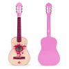 EcoToys Ružová veľká detská gitara - 30 drevených, 6 kovových a nylonových strún ECOTOYS