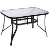 Záhradný stôl 150cm - čierny kov+sklo