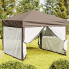 zahrada-XL Skladací párty stan s bočnicami sivohnedý 3x3 m 93533