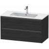 DURAVIT Ketho 2 závesná skrinka pod umývadlo, 2 zásuvky, 1010 x 480 x 550 mm, dub čierny, K25264016160000