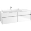 VILLEROY & BOCH Collaro závesná skrinka pod umývadlo na dosku (umývadlo vľavo), 4 zásuvky, s LED osvetlením, 1600 x 500 x 548 mm, White Matt, C029B0MS