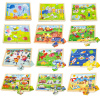 Sada drevených puzzle Viga 12 x puzzle, každé po 24 dielikov