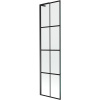 Mexen Next L, 1-krídlová vaňová zástena 50 x 150 cm, 6mm číre sklo-čierny vzor, čierny profil, 895-050-000-03-77-70