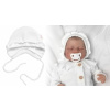 Baby Nellys Pletená čiapočka na zaväzovanie bonetka Girl biela