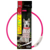 Obojok DOG FANTASY LED nylon ružový M-L 1 ks