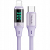 Kábel McDodo USB typ C - Apple Lightning 1,2 m fialový