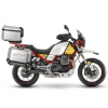 SHAD Kompletná sada hliníkových kufrov SHAD TERRA, 37 litrový vrchný kufor, 36/47 litrový bočné kufre, vrátane montážnej sady a platni SHAD MOTO GUZZI V 85 TT