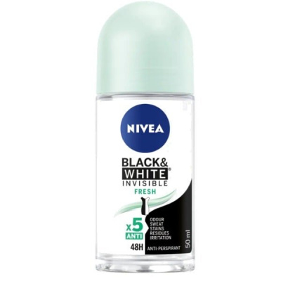 NIVEA Invisible for Black & White Fresh, guľôčkový antiperspirant 50 ml, Black & White