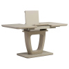 Autronic HT-430 CAP - Jedálenský stôl 110+40x75 cm, cappuccino 4 mm sklenená doska, MDF, cappuccino mat
