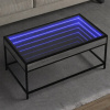VidaXL Kávový stolík s LED Infinity, sivý dub sonoma, 90x50x41 cm