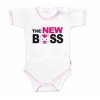 Body krátky rukáv s vtipným textom Baby Nellys The New Boss