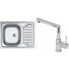 Set Sinks (dřez Okio 650 M 0,6 mm matný + baterie Mix 350 P Chrom - lesklý) OKLI65MMI350PC