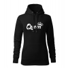 DRAGOWA dámska mikina s kapucňou queen, čierna 320g/m2 - XXL