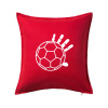 Hádzaná lopta ruka - Vankúš 50x50 - 50x50 - Iba poťah ( Červená )