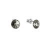 Náušnice bižutérie so Swarovski kryštálmi šedé okrúhle 51037.3