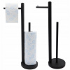 Držiak na toaletný papier - Papierový toaletný stojan s rukoväťou čiernou rohožkou podkrovie (Držiak na toaletný papier - Papierový toaletný stojan s rukoväťou čiernou rohožkou podkrovie)